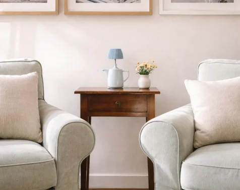 Comfortable chair in a calm therapy room
